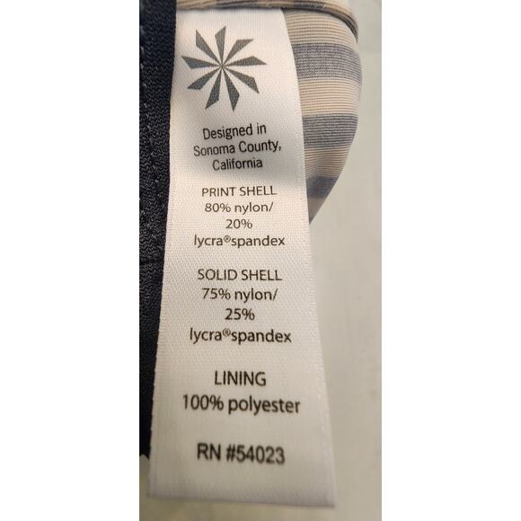 Athleta  Women's Swimsuit Bottoms SZ Large Black White Stripes - Picture 9 of 9